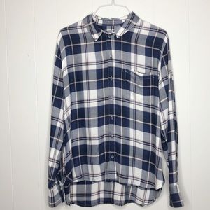 Treasure & Bond + Plaid Shirt + Blue